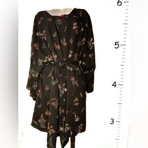 Cruz Sexy Black Floral 2PC Pajama Lingerie Set NWT 1X‎